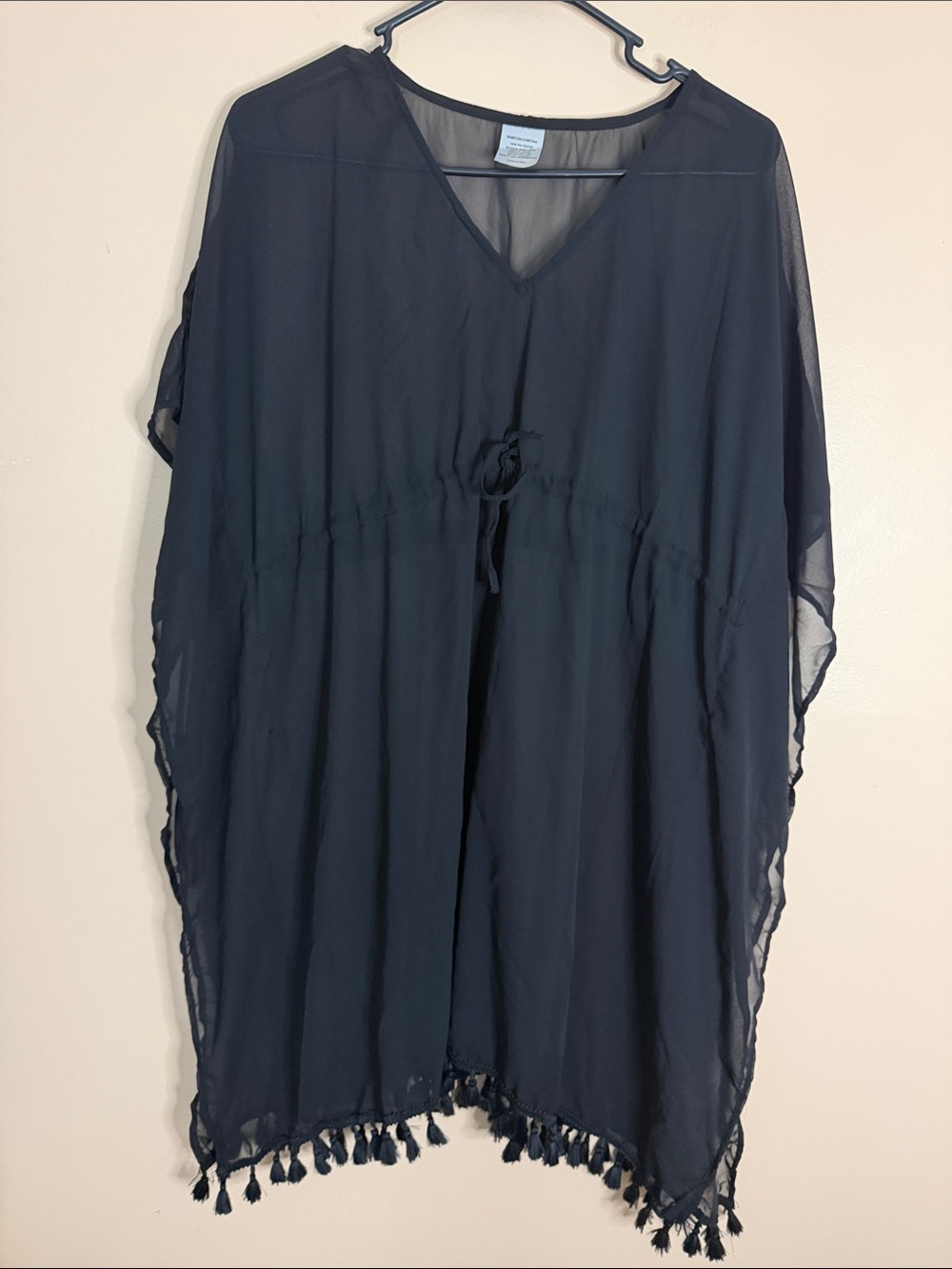 Black Women's Swim Cover-Up Kaftan - Lightweight Beach Tunic